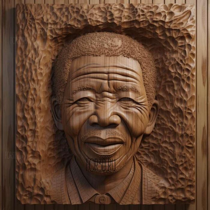 Nelson Mandela 1 stl model for CNC